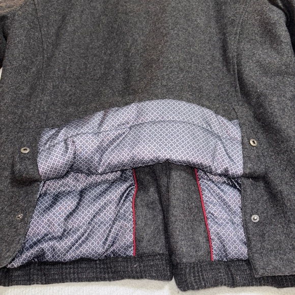 MURANO MEN'S CHARCOAL GRAY WOOL BLEND MILITARY STYLE‎ JACKET Puffer Lining SZL - Picture 9 of 16